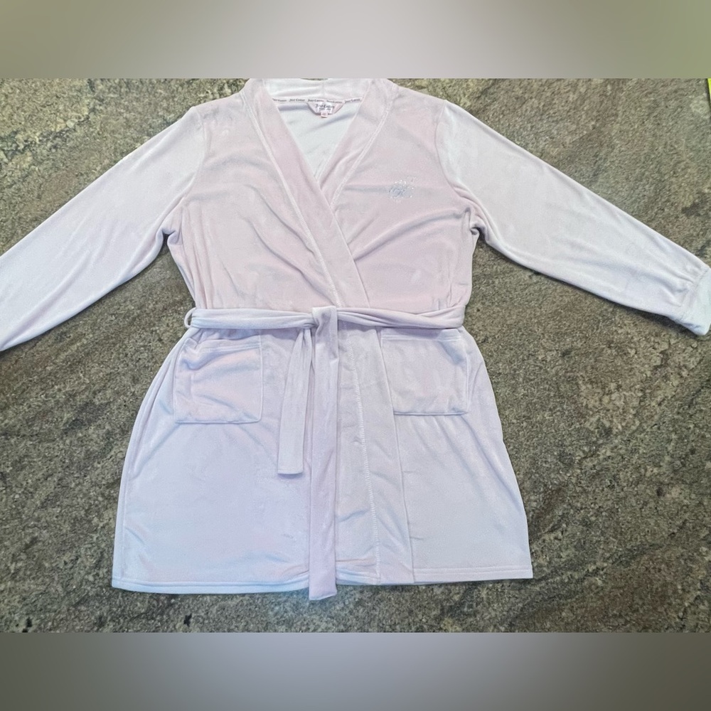 Juicy Couture Light Pink Velour Robe Size Large/XLarge